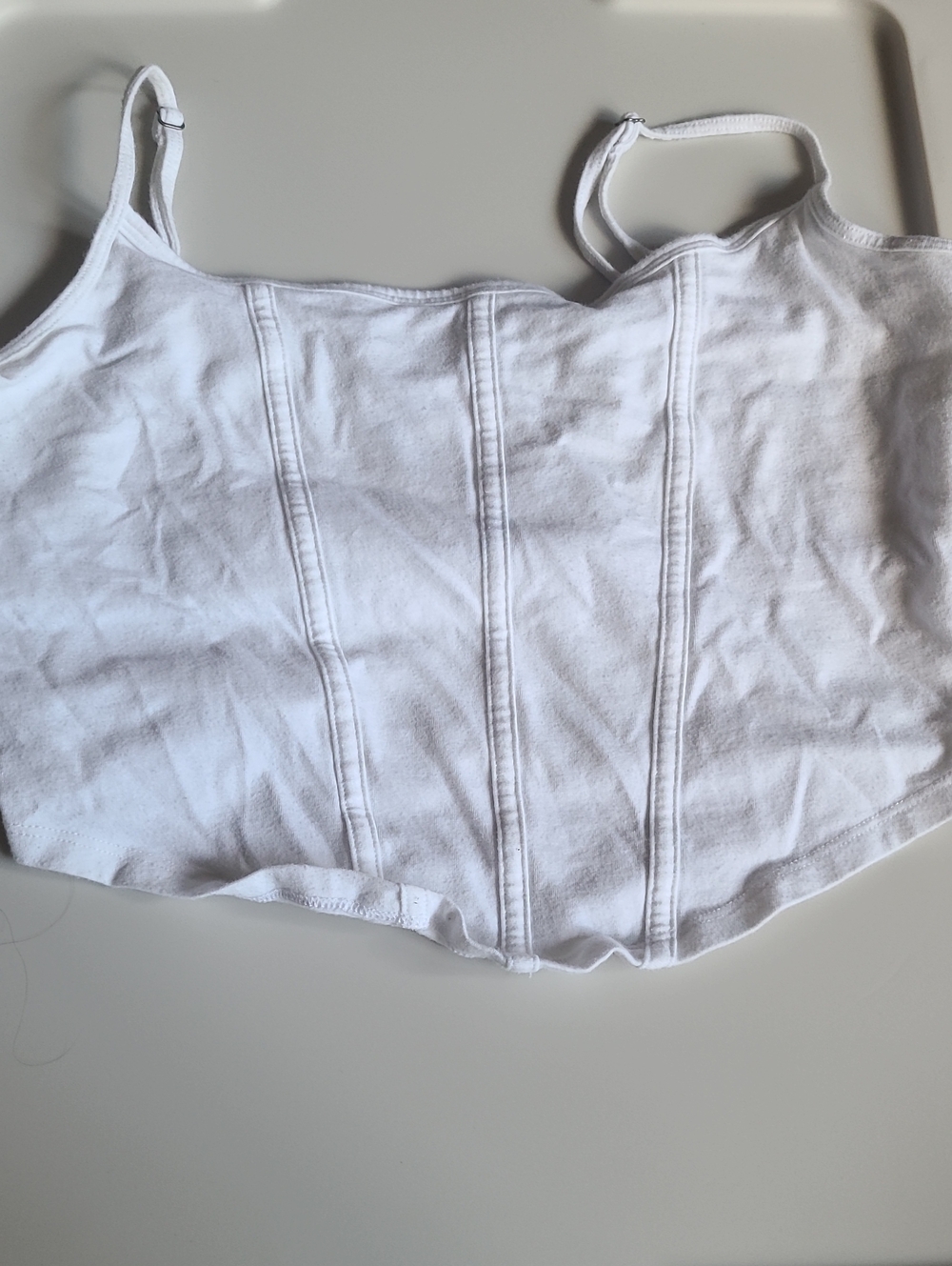 Hollister White Corset-Style Cami Tank
